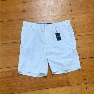 Peter Millar White Flat Front Men's Shorts
